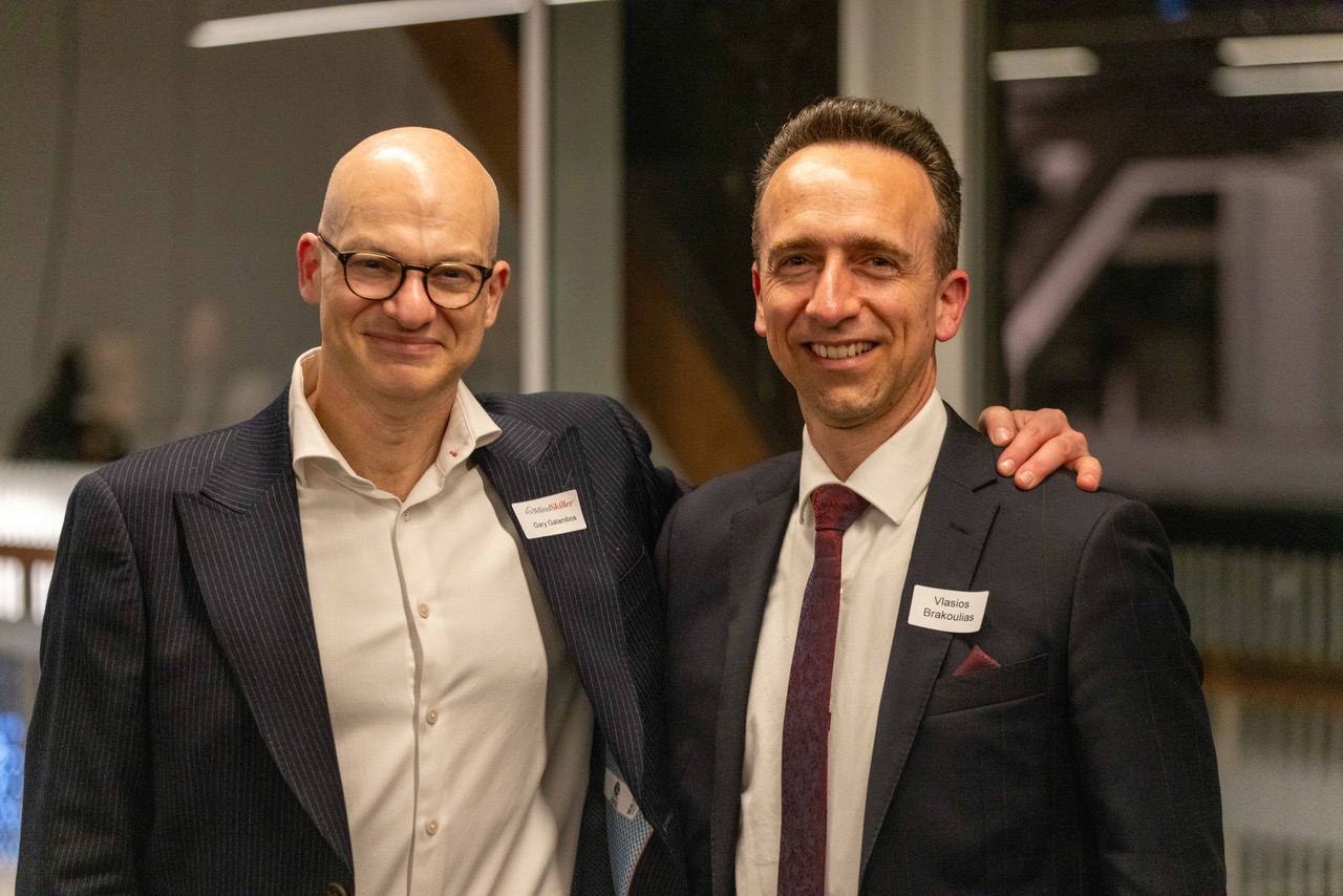 Dr Gary Galambos and Professor Vlasios Brakoulias and the launch of MindSkiller