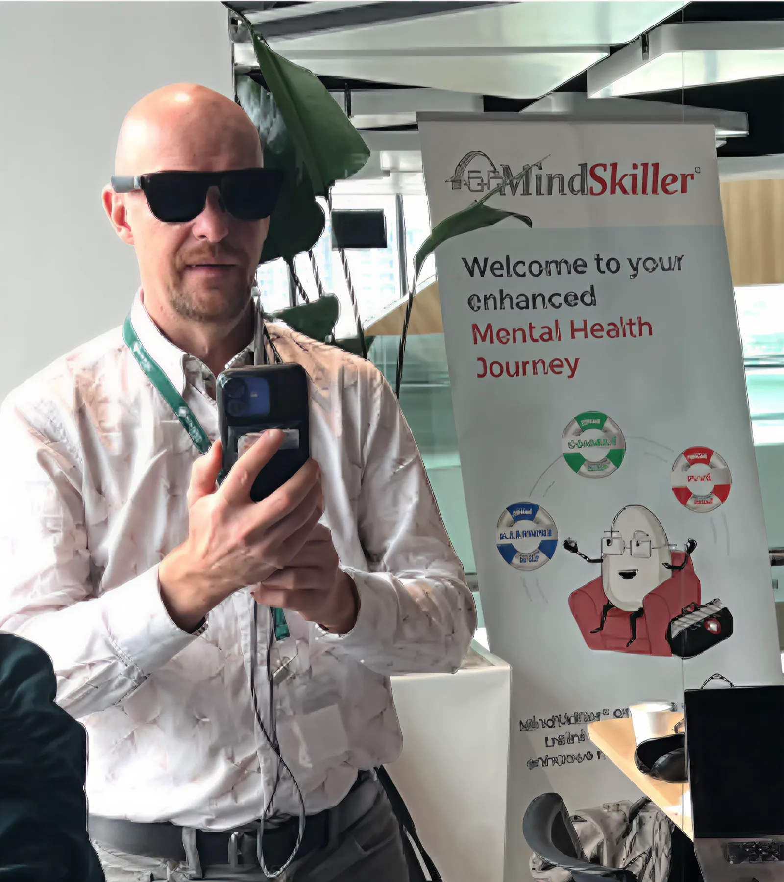 Patient using a VR-delivered therapeutic experience