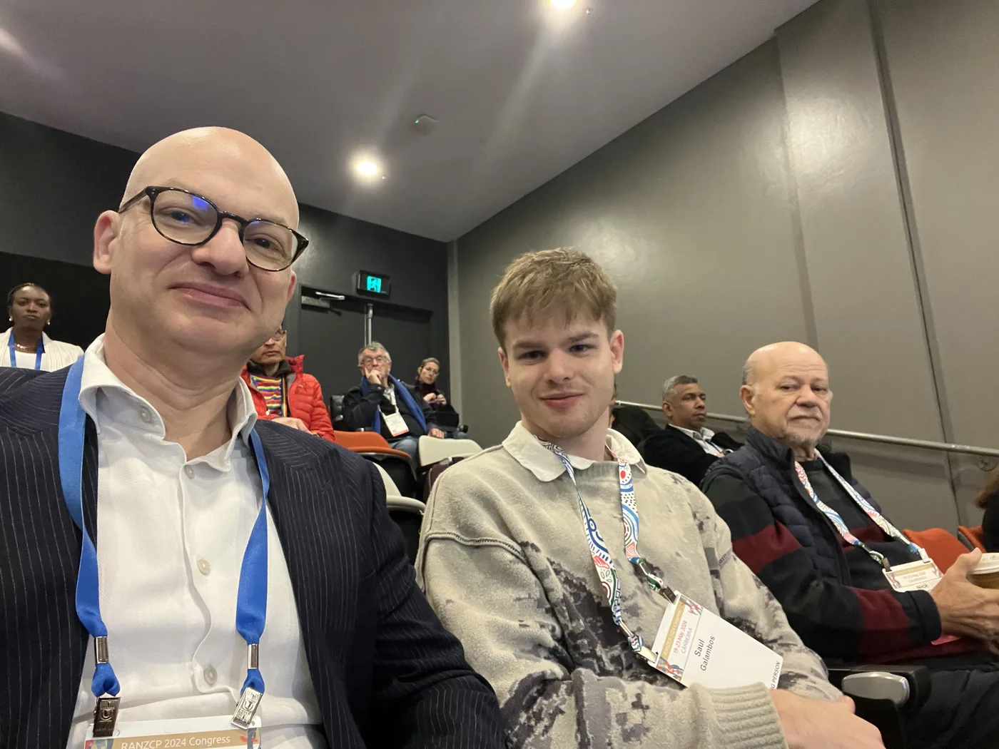 A/Prof Gary Galambos with attendees in a conference lecture theatre